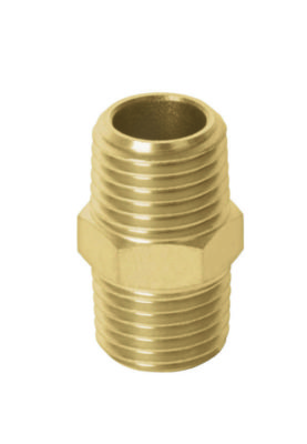 NIPLE MACHO-MACHO DE LATÓN, CUERDA 1/4" NPT, TRUPER- 19024