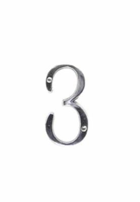 NUMERO # 3 CHICO DE ALUMINIO PULIDO NCH3P