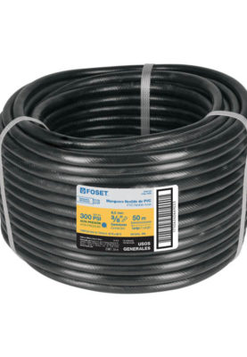 METRO DE MANGUERA FLEXIBLE NEGRA, PVC, 3/8", 300 PSI,SIN CONEXIÓN, 40080