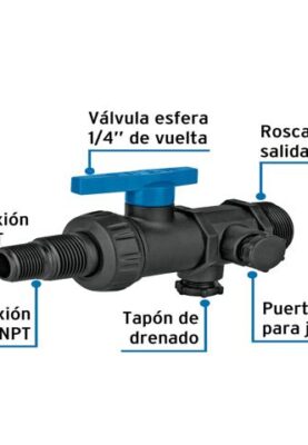 MULTICONECTOR POLIPROPILENO PARA TINACO, CON VÁLVULA, FOSET- 48081