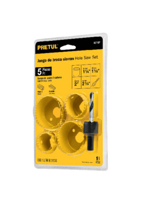 KIT 5 BROCASIERRAS PARA MADERA, BLISTER, PRETUL 23550