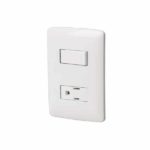 PLACA ARMADA CONTACTO E INTERRUPTOR, BLANCO, LÍNEA ITALIANA- 46455