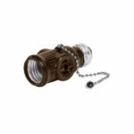 PORTALÁMPARA DE BAQUELITA, CADENA Y DOBLE CONTACTO, VOLTECK-  46512