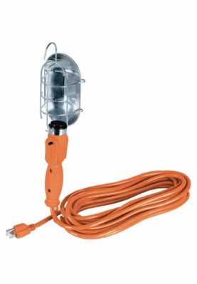 LÁMPARA DE TALLER CON CANASTILLA METÁLICA 7.5 M, VOLTECK- 47259