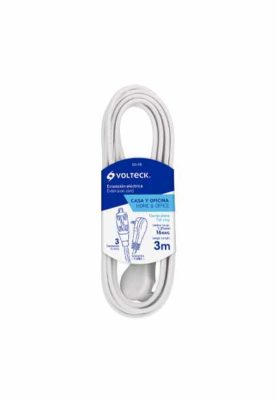 EXTENSION ELECTRICA DOMNSTICA, 3 M, BLANCA, VOLTECK 48006