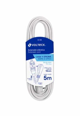 EXTENSION ELECTRICA DOMESTICA, 5 M, BLANCA, VOLTECK 48018