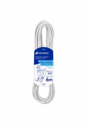 EXTENSION ELECTRICA DOMESTICA, 6 M, BLANCA, VOLTECK 48024
