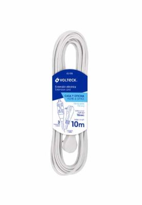 EXTENSION ELECTRICA DOMESTICA, 10 M, BLANCA, VOLTECK 48036