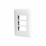 PLACA 3 MÓDULOS DE ABS, LÍNEA ITALIANA, COLOR BLANCO-  48136