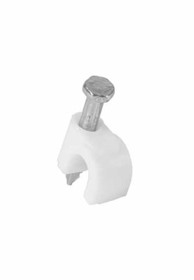 GRAPA PARA CABLE REDONDO, 10 MM, BLANCA, BOLSA CON 20 PIEZAS 48274
