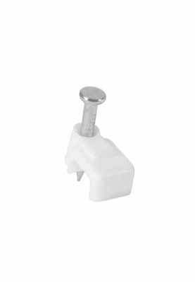 GRAPA PARA CABLE PLANO, 6 X 9.5 MM, BLANCA, BOLSA 20 PZAS 48279