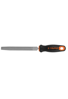 LIMA MEDIA CAÑA BASTARDA 6" MANGO DOBLE INYECCIÓN, TRUPER- 15317