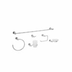 JUEGO DE ACCESORIOS PARA BAÑO, 6 PIEZAS, CROMADO, ELEMENT 49681
