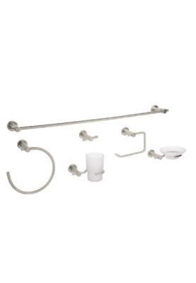 JUEGO DE ACCESORIOS PARA BAÑO, 6 PIEZAS, SATINADO, ELEMENT 49682