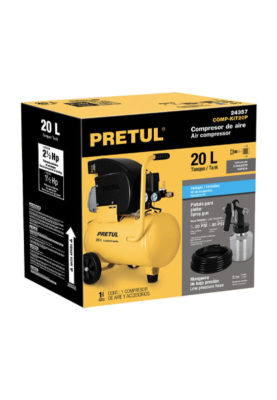 KIT, COMPRESOR 20 L ,3-1/2 HP,MANGUERA PVC Y PISTOLA ,PRETUL 24357