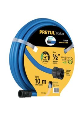 MANGUERA 1/2", 2 CAPAS, CONEX PLÁSTICAS, 10 M, AZUL, PRETUL 25031