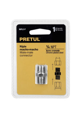 NIPLE ACERO, CUERDA 1/4 NPT, PRETUL 27025