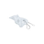 SAPO PARA WC, PVC TRANSPARENTE CON CADENA INOXIDABLE, 2" 40089
