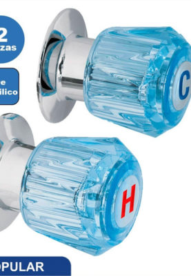 JUEGO DE 2 MANERALES DE ACRILICO REGADERA AZUL, BASIC 49461