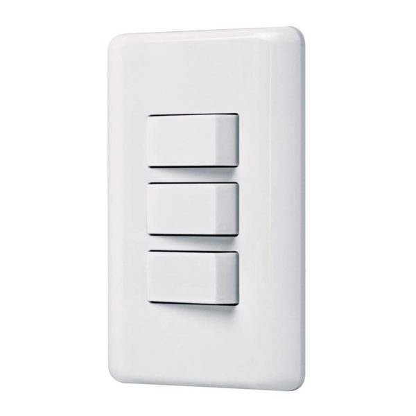 PLACA ARMADA CON 3 INTERRUPTORES SENCILLOS, VOLTECK BASIC 25083