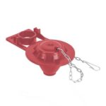 SAPO PARA WC, SILICONA ROJO AJUSTABLE, CADENA INOXIDABLE, 2" 49362