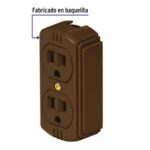 CONTACTO DE SOBREPONER DÚPLEX 2 POLOS+ TIERRA, CAFÉ, VOLTECK- 46115