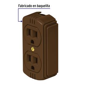 CONTACTO DE SOBREPONER DÚPLEX 2 POLOS+ TIERRA, CAFÉ, VOLTECK- 46115