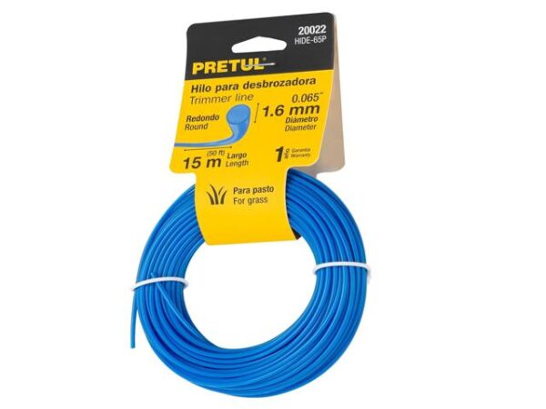 HILO REDONDO PARA DESBROZADORA, 15M LARGO, 1.6MM, PRETUL 20022