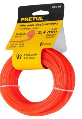 HILO REDONDO PARA DESBROZADORA, 12M LARGO, 2.4 MM, PRETUL 20024