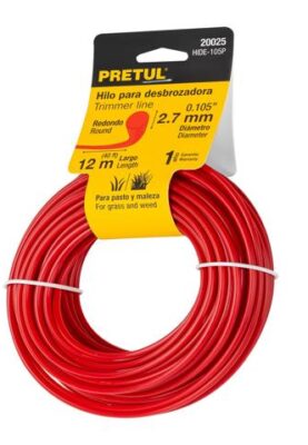 HILO REDONDO PARA DESBROZADORA, 12M LARGO, 2.7 MM, PRETUL 20025