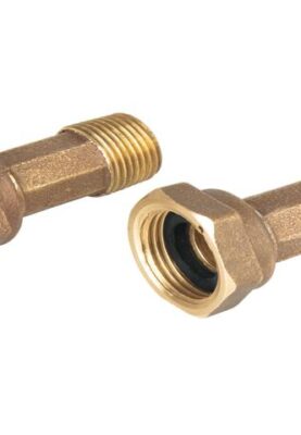 Juego 2 niples con tuercas 1/2" x 3/4" para medidor de agua 48159