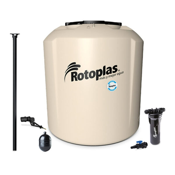 TINACO ROTOPLAS PLUS TRICAPA CON ACCESORIOS BEIGE 800 LTS TRP800