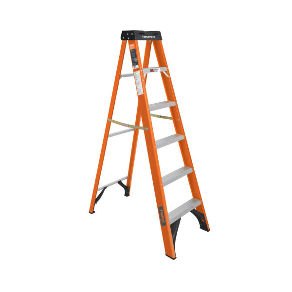 ESCALERA DE TIJERA, TIPO LL, 5 PELDAÑOS, FIBRA DE VIDRIO 100225