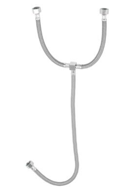 Manguera "T" lavabo/fregadero, vinilo, 1/2"x1/2"x1/2", 55cm 48224