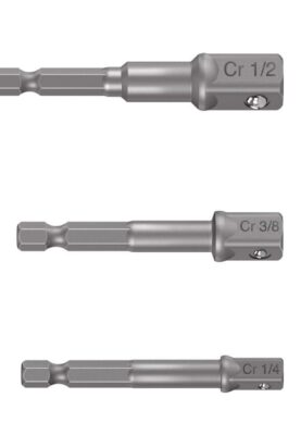 JUEGO DE 3 ADAPTADORES PARA DADOS DE 1/4", 3/8" Y 1/2" 10752