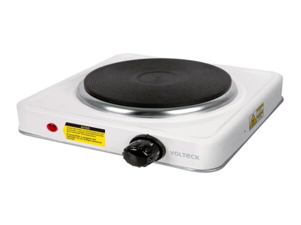 PARRILLA ELÉCTRICA 1 QUEMADOR DE DISCO, BLANCA, VOLTECK 49989