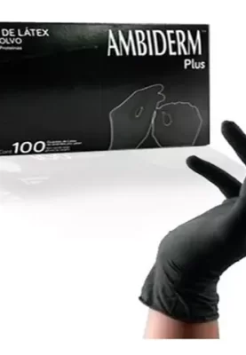 GUANTE DE LATEX MEDIANO NEGRO CAJA C/100 PZ - 100100073