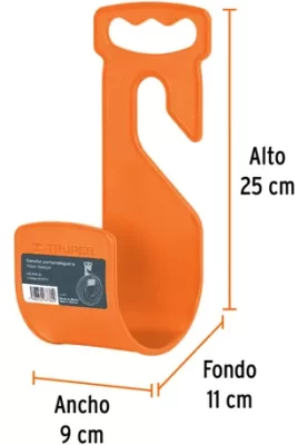 GANCHO PLÁSTICO NARANJA PARA MANGUERA DE JARDÍN, TRUPER 100173
