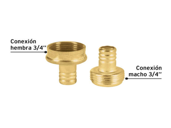JUEGO CONECTORES 1/2" MACHO/HEMBRA DE LATÓN LAMINADO, PRETUL- 26032