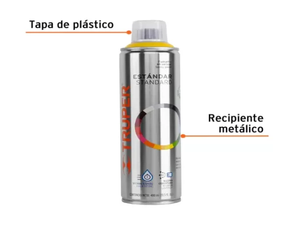 PINTURA EN AEROSOL, AMARILLO, BOTE ESBELTO, 400 ML- 19042