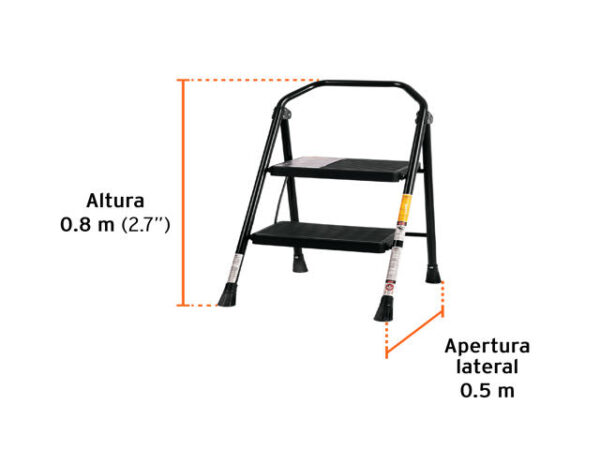 ESCALERA TUBULAR, PLEGABLE, 2 PELDAÑOS, TRUPER.   103142 - Image 3