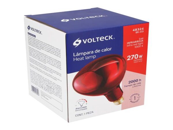 LÁMPARA INCANDESCENTE DE CALOR, BR40 270 WATTS, ROJO 48324
