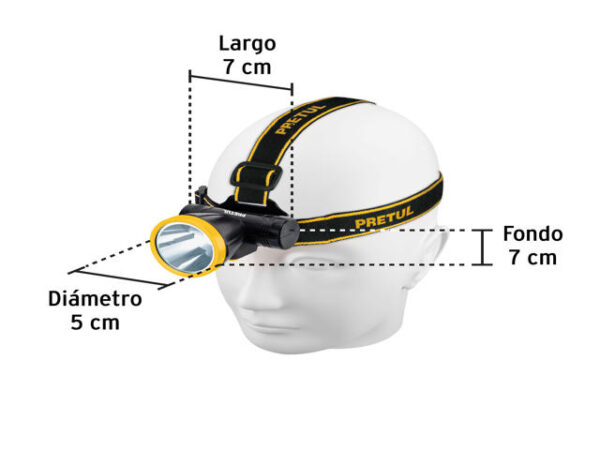 LINTERNA DE MINERO LED 95 LM, RECARGABLE, PRETUL 29088 - Image 2
