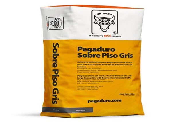 SACO DE PISO SOBRE PISO GRIS 10KG. PEGADURO PSPP