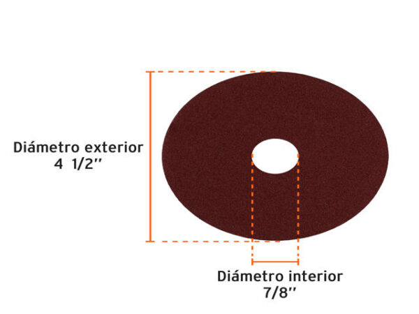 DISCO LIJA 4-1/2" CON RESPALDO DE FIBRA, GRANO 120, TRUPER. 100128XP - Image 2