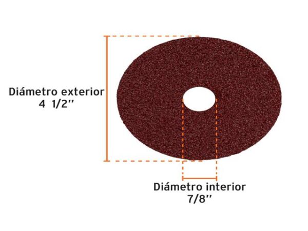 DISCO DE LIJA 4-1/2"CON RESPALDO DE FIBRA, GRANO 24, TRUPER. 100124XP - Image 2