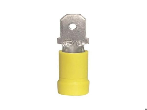 TERMINAL MACHO AMARILLO 0.250 CAL 12-10 (1/4) AE55121.  T55121