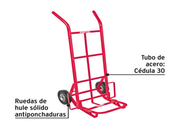 DIABLO DE CARGA DE 200 KG, RUEDAS SÓLIDAS, BALERO SENCILLO 44476 - Image 2