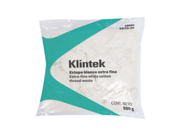 BOLSA DE 1/2KG DE ESTOPA COLOR BLANCA, KLINTEK   58006