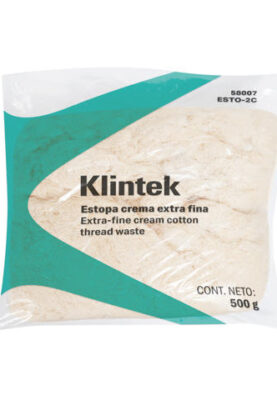 BOLSA DE 1/2KG DE ESTOPA COLOR CREMA, KLINTEK  58007